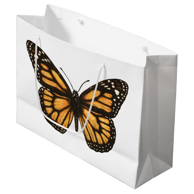 Monarch butterfly large gift bag (Front Angled)