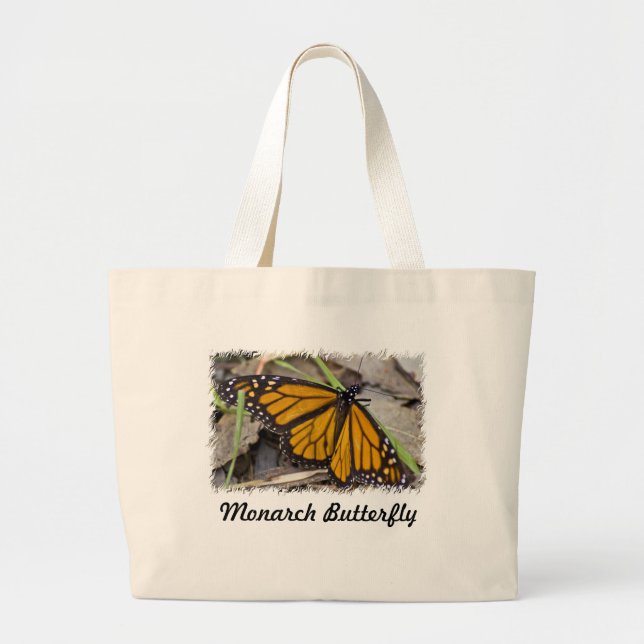 Monarch Butterfly Large Tote Bag (Front)