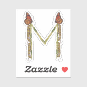 Monarch Butterfly - Letter M Monogram, M Initial