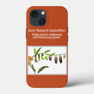 Monarch butterfly lifecycle iPhone 13 mini case
