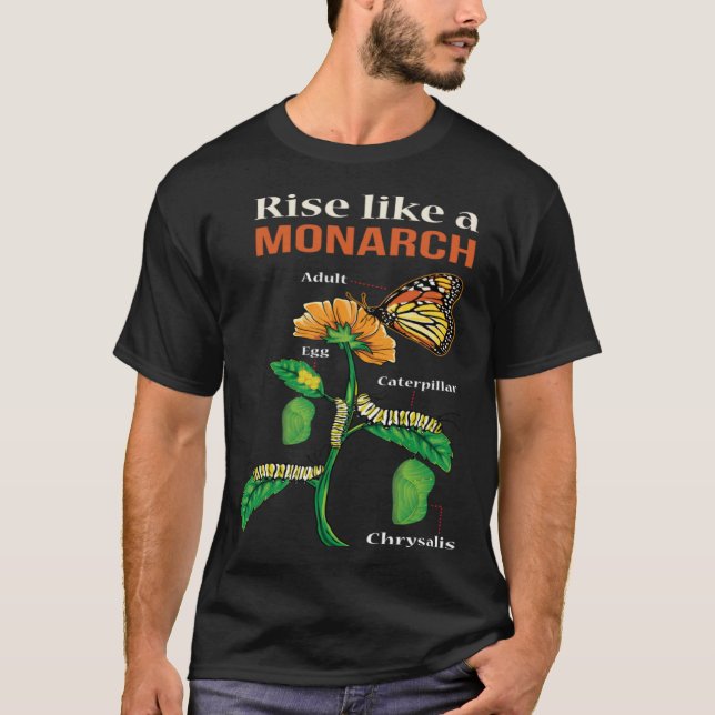 Monarch Butterfly  Lifecycle Metamorphosis T-Shirt (Front)