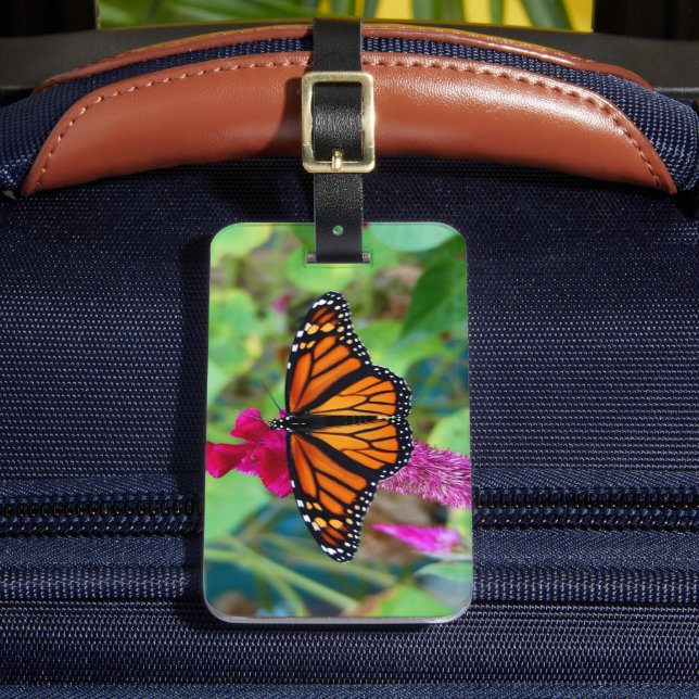 Monarch Butterfly Luggage Tag (Front Insitu 2)