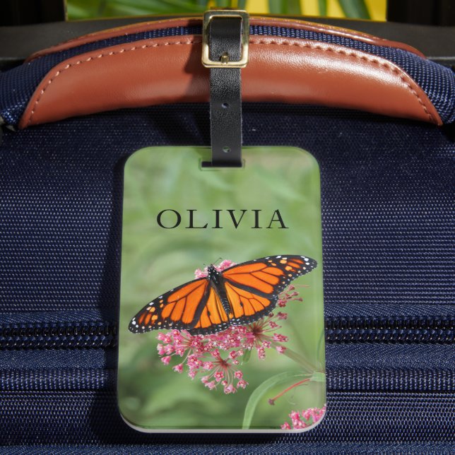 Monarch Butterfly Luggage Tag (Front Insitu 2)