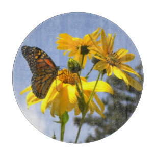Monarch Butterfly N Sunflowers  Cutting Board
