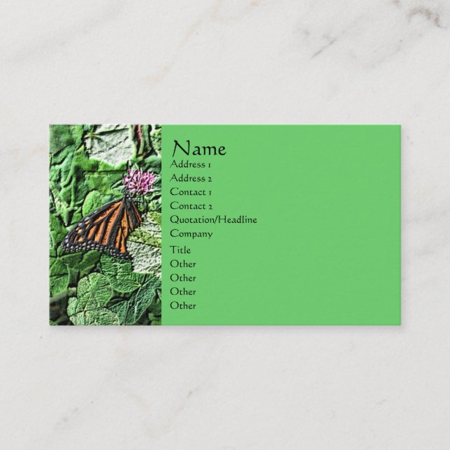 Monarch Butterfly Nature Carte de visite (Devant)