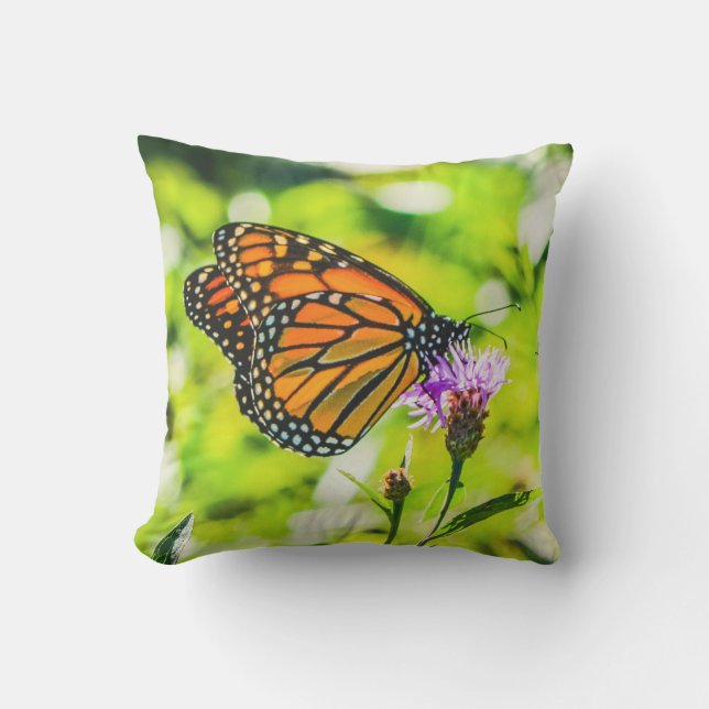 Monarch Butterfly Nature Outdoor Pillow (Front)