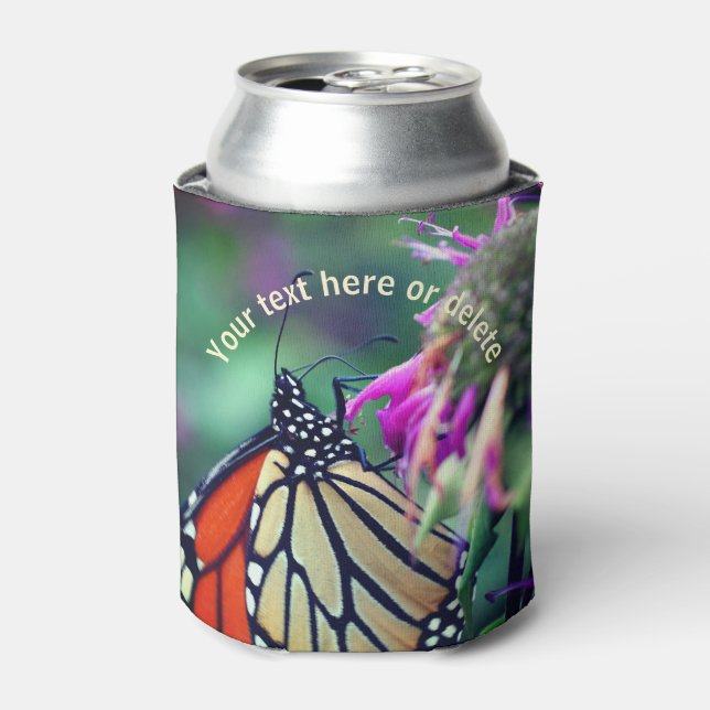 Monarch Butterfly Nature Personalized Can Cooler (Can Front)