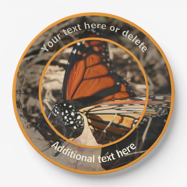 Monarch Butterfly Nature Personalized Party   Paper Plate (Front)