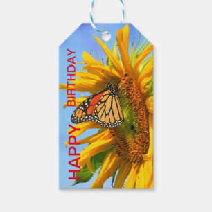 Monarch Butterfly on a Sunflower Gift Tags
