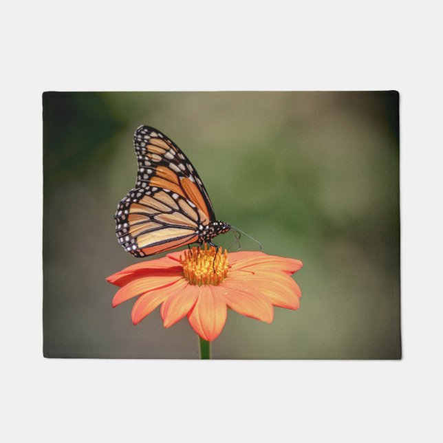 Monarch Butterfly on an orange flower Doormat (Front)