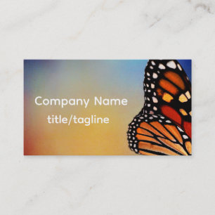 monarch butterfly on blue and orange nature  business card