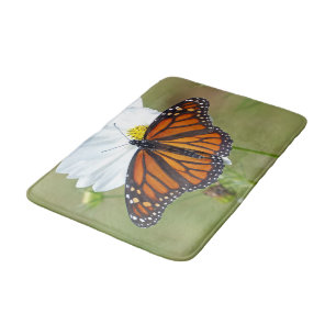 Monarch Butterfly on Cosmos Bath Mat