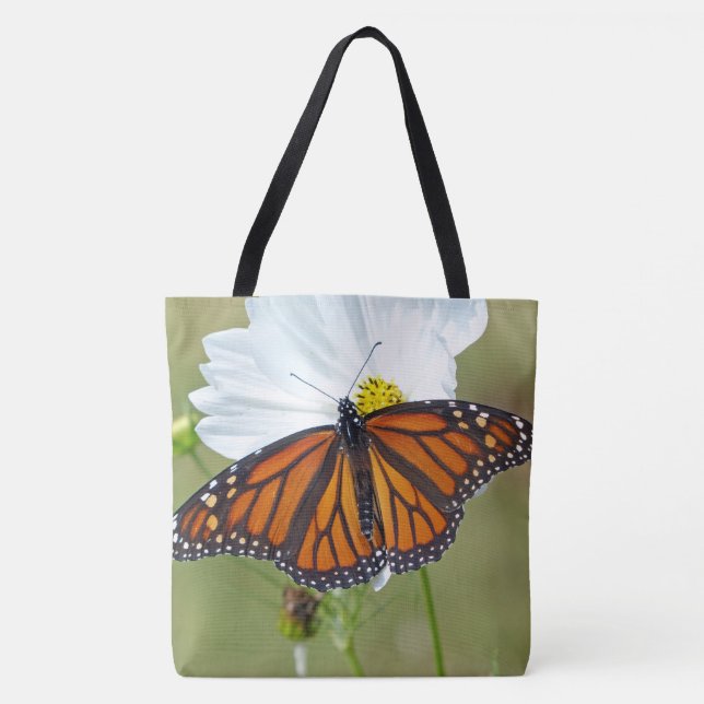 Monarch Butterfly on Cosmos Tote Bag (Front)