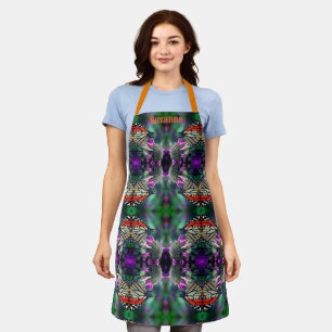 Monarch Butterfly On Flower Abstract Personalized Apron