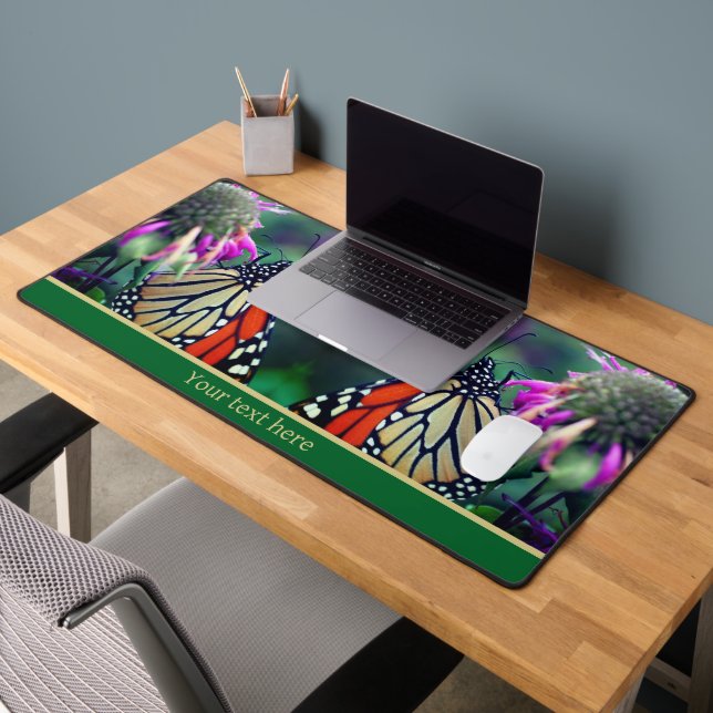 Monarch Butterfly On Flower Close Up Personalized Desk Mat (Office 2)