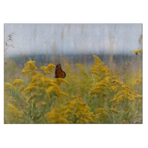 Monarch Butterfly on Goldenrod  Cutting Board