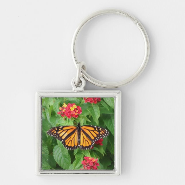 Monarch Butterfly on Lantana  Keychain (Front)