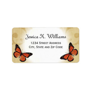 Monarch Butterfly on Parchment Label