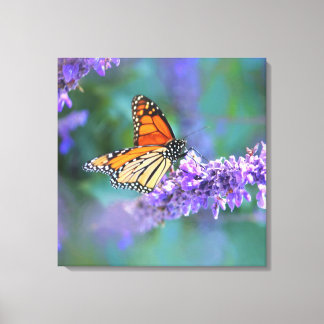 Monarch Butterfly on Purple lilac Flower Canvas Print