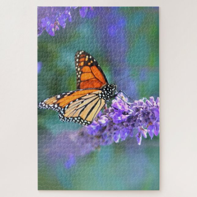 Monarch Butterfly on Purple lilac Flower Jigsaw Puzzle (Vertical)