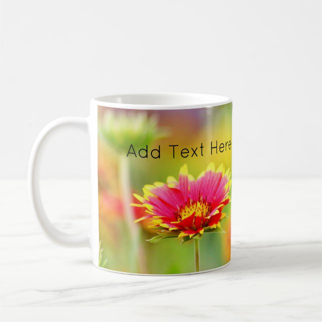Monarch Butterfly on Red and Yellow Flower Coffee Mug (Left)