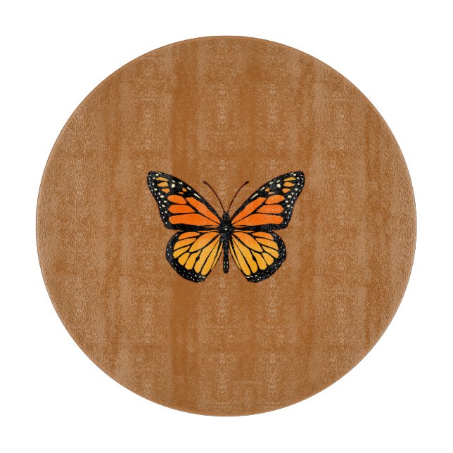 Monarch Butterfly on Sienna Cutting Board (Front)