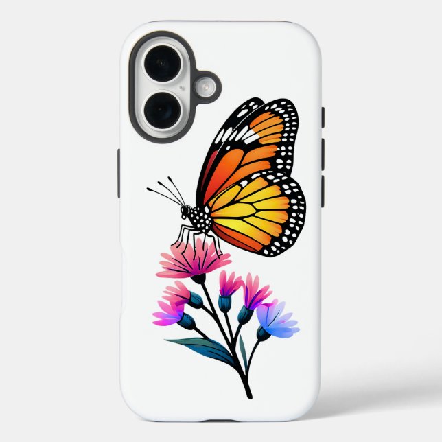 Monarch Butterfly on Wildflowers  Case-Mate iPhone Case (Back)