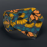 Monarch butterfly on yellow coneflowers tie<br><div class="desc">Hand-drawn seamless pattern with coneflowers and monarch butterflies.</div>