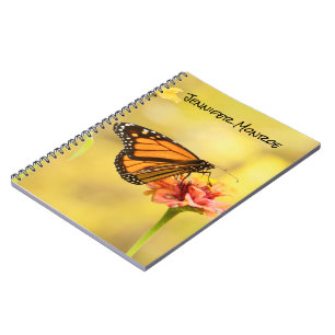 Monarch Butterfly on Zinnia Notebook