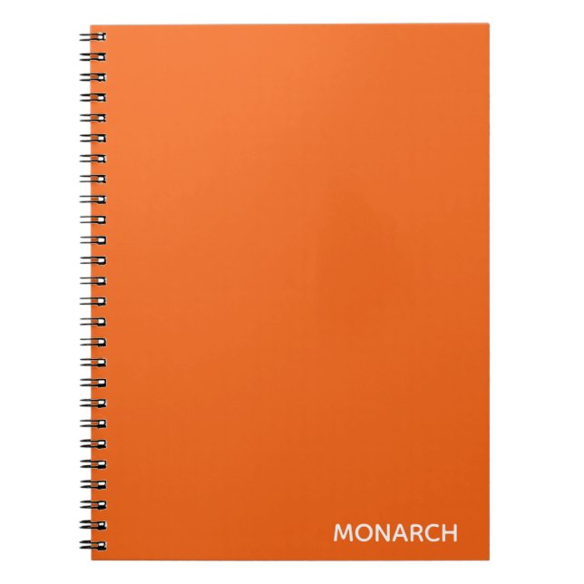 Monarch butterfly orange color name notebook (Front)