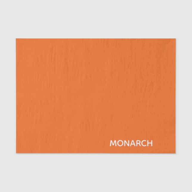 Monarch butterfly orange color name tissue paper (Front)