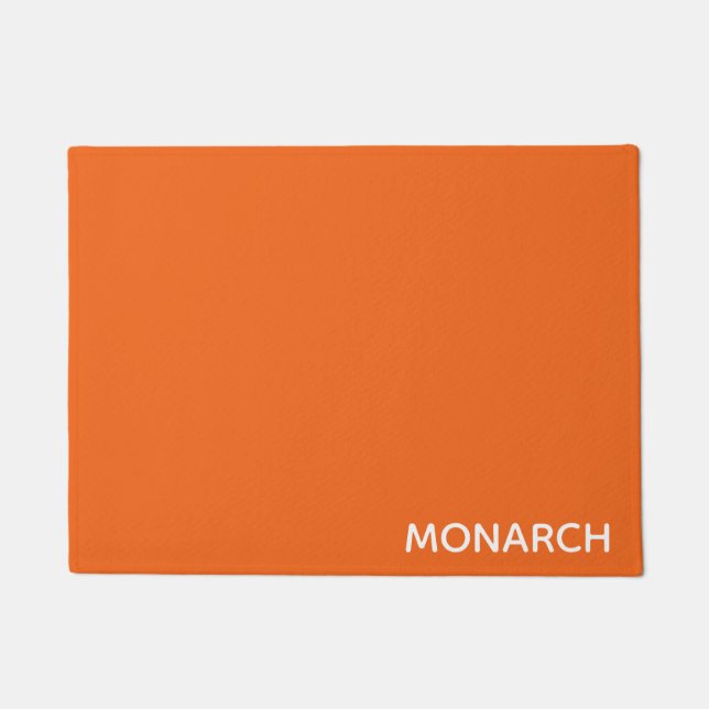 Monarch butterfly orange colour name doormat (Front)