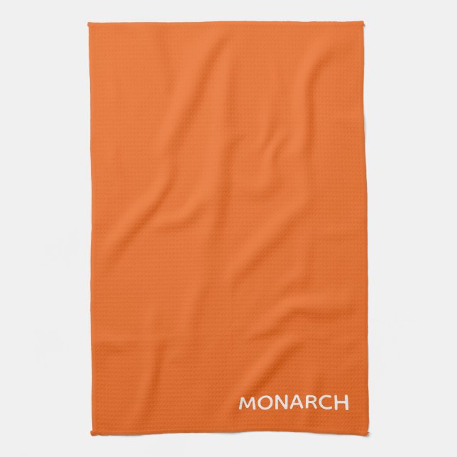 Monarch butterfly orange colour name kitchen towel (Vertical)