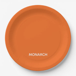 Monarch butterfly orange colour name paper plate