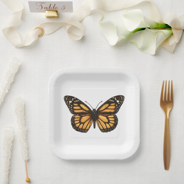 Monarch butterfly paper plate (Wedding)