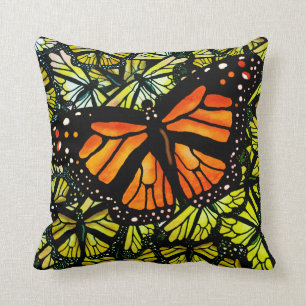 MONARCH BUTTERFLY PATTERN by Slipperywindow Throw Pillow