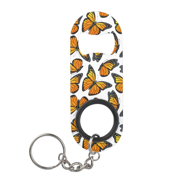 Monarch Butterfly Pattern Keychain Bottle Opener (Front)