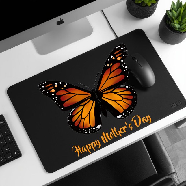 Monarch Butterfly Personalized Black Mousepad (Creator Uploaded)