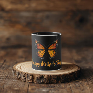Monarch Butterfly Personalized Black Mug