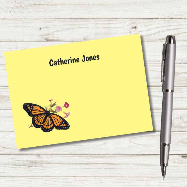 Monarch Butterfly Personalized Kids Post-It Notes (Our beautiful historic Monarch Butterfly can make it a pleasure to jot down notes!)