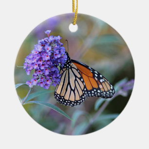 Monarch butterfly profile ceramic ornament