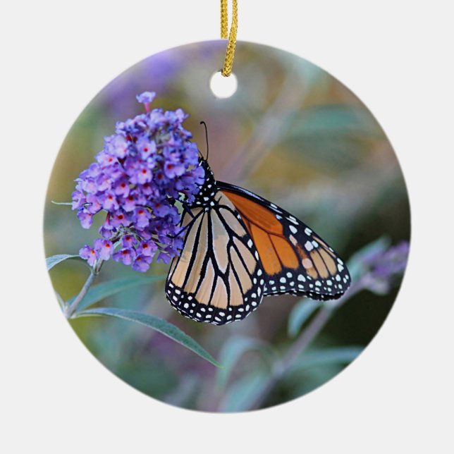 Monarch butterfly profile ceramic ornament (Front)