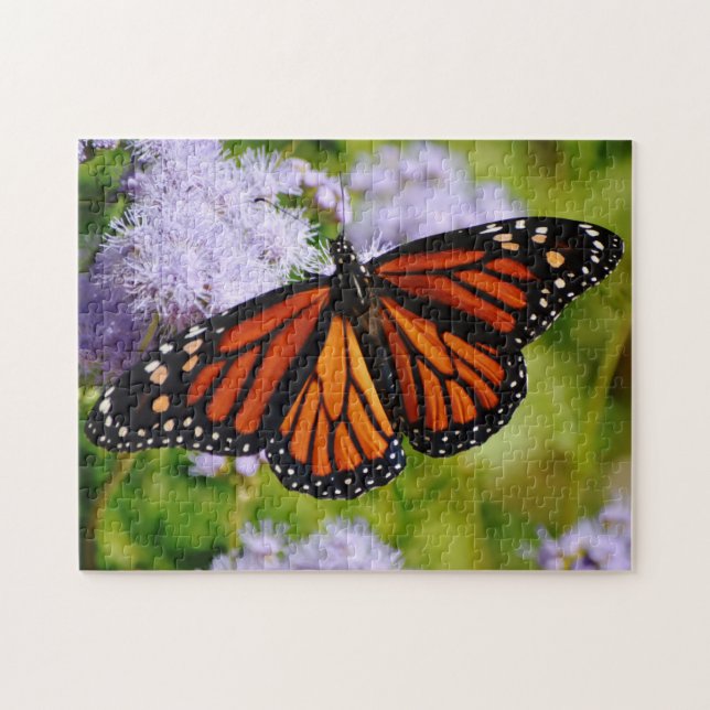 Monarch Butterfly Purple Flowers Puzzle (Horizontal)
