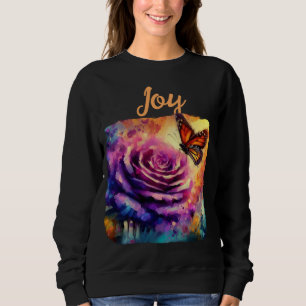 Monarch Butterfly Purple Rose Sunset Orange Sweatshirt