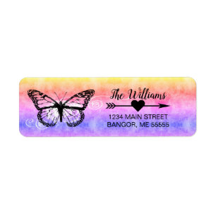 Monarch Butterfly Rainbow Return Address