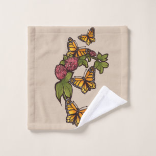 Monarch Butterfly Red Clover Nature         Wash Cloth