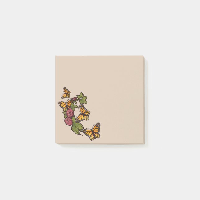 Monarch Butterfly Red Clover  Post-it Notes (Front)