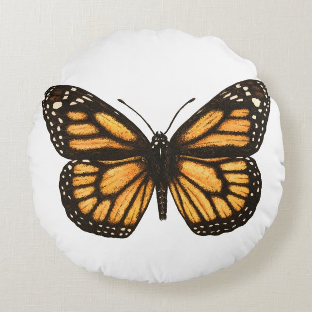 Monarch butterfly round pillow (Front)