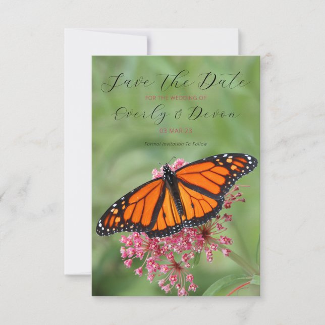 Monarch Butterfly Save The Date (Front)