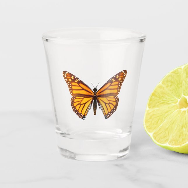 Monarch Butterfly Shot Glass (Front)